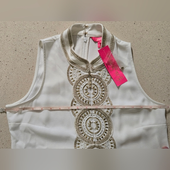 Lilly Pulitzer Jane Resort White Gold-Embellished Maxi Long Dress